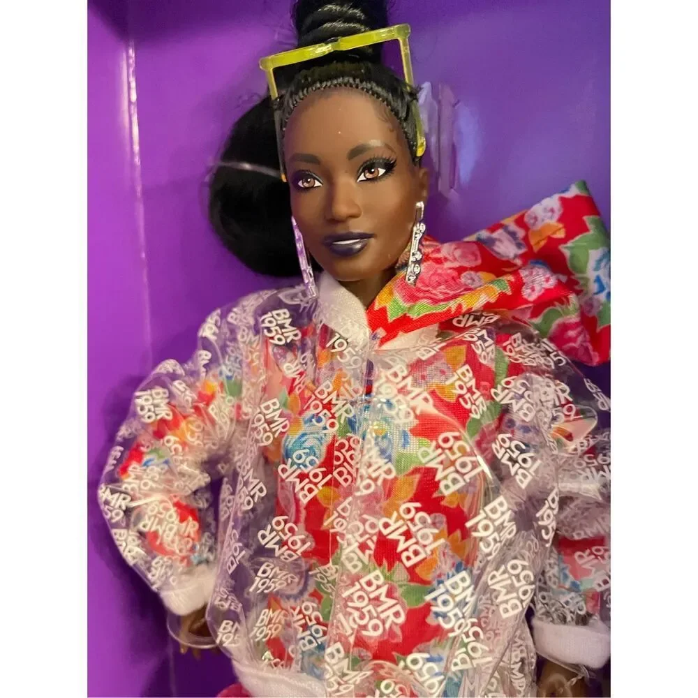 Barbie BMR1959 Doll Streetwear Neon Dress & Denim Jacket Neon Beret Hoop Earring